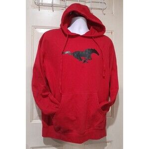 Mens Sweatshirt Hoodie, Pullover Horse, Red, Independent Trading Co, Sz L